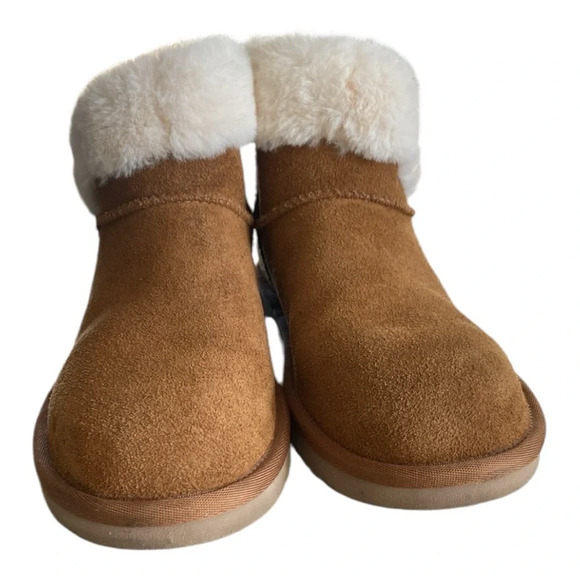 Koolaburra by Ugg Dexi Mini Women's Sze 8 Saddle Brown Faux Fur Lining Ankle EUC - Picture 3 of 9